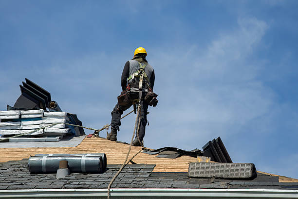 Professional Gutter Installation technician working in Le Mars, IA